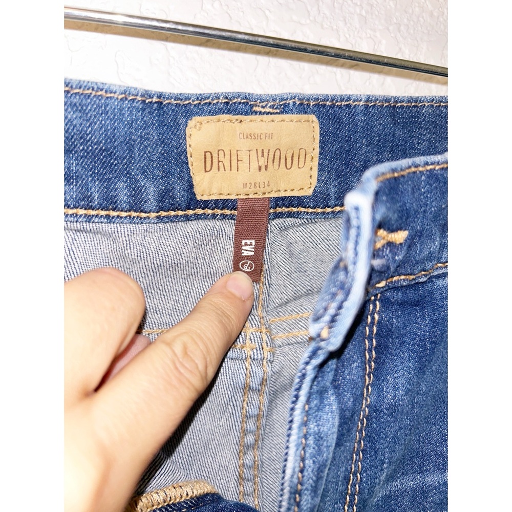 ANTHRO x DRIFTWOOD Eva Floral Embroidered Bootcut Jean Whiskering Raw hem SZ: 28 - Picture 5 of 13